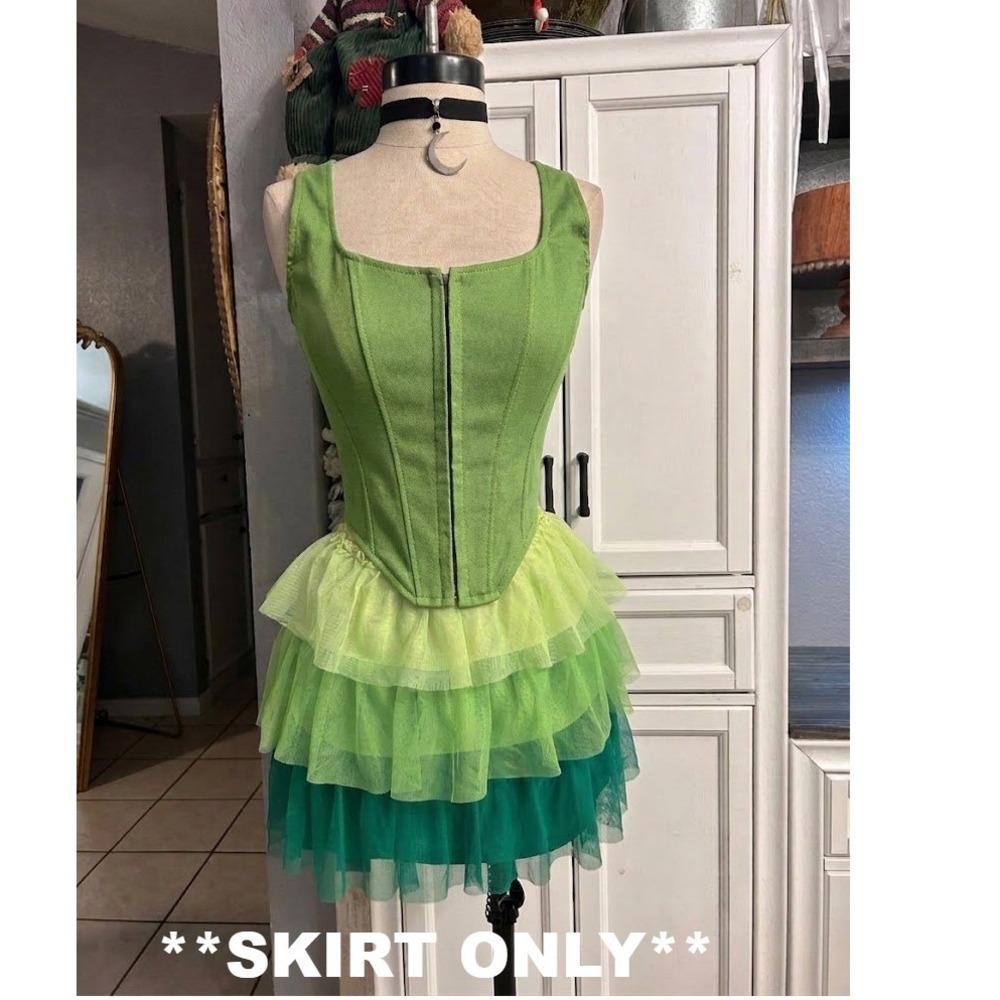 Green Tutu Mini Skirt Costume Halloween Size Xsmall Ticker Bell Poison I